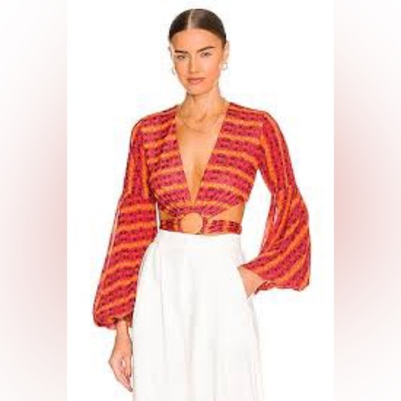 YAURA Faramade Bodysuit in Marigold Print - Picture 1 of 8